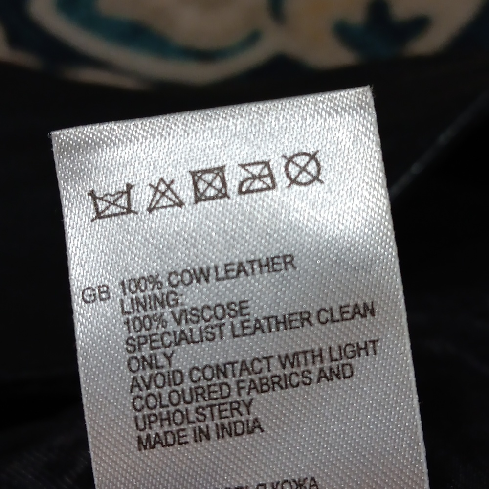 Reiss black leather moto classic biker jacket women's sz small - Picture 13 of 13
